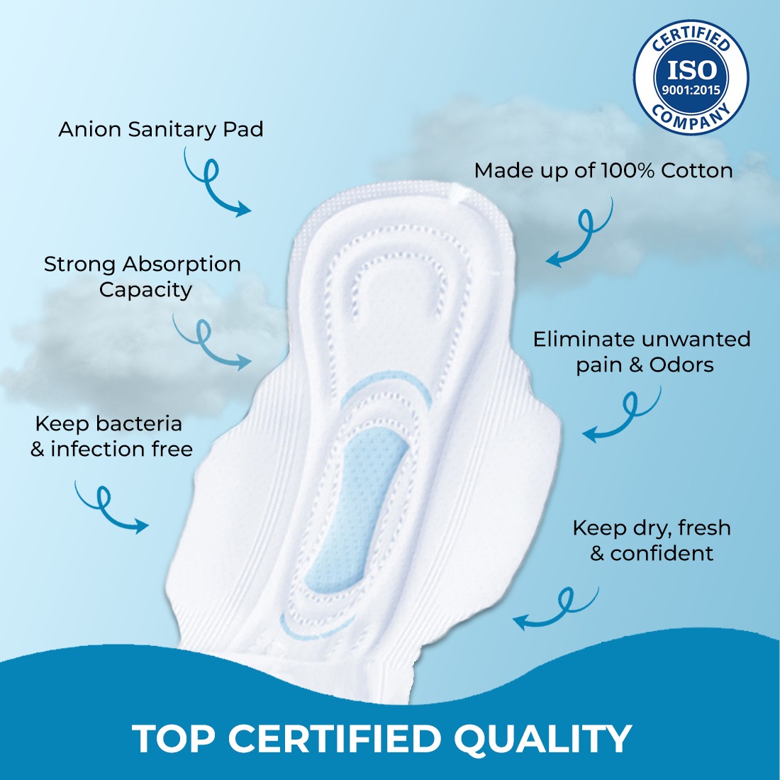Lady Dove Ultra-Thin Anion Sanitary Pads XL | 280mm with Wings | Gel Lock | Dry Cover Sanitary Pad - Image 4
