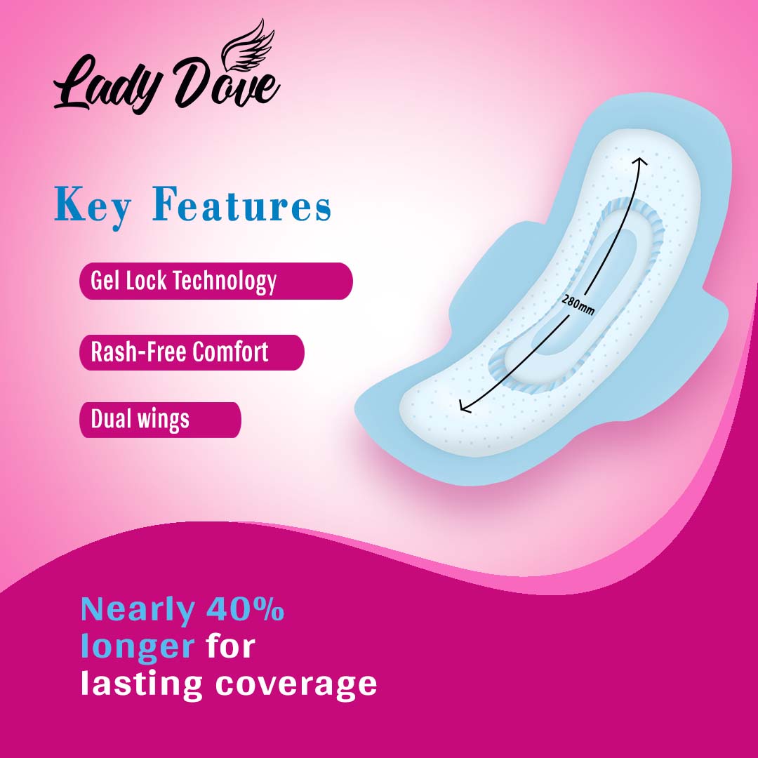 Lady Dove XL 280mm cotton soft | comfortable | leak-free & quick absorption Sanitary Pad - Image 5